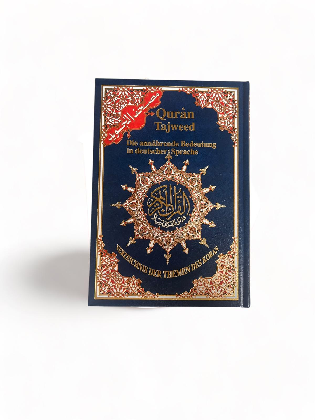 Coran Tajwid avec Traduction en Allemand, taille : 17x24 cm Dar Al Ma'rifa Livre Coran/Qur'an Tajwid Bleu 9789933423162 Librairie Musulmane Al-imen