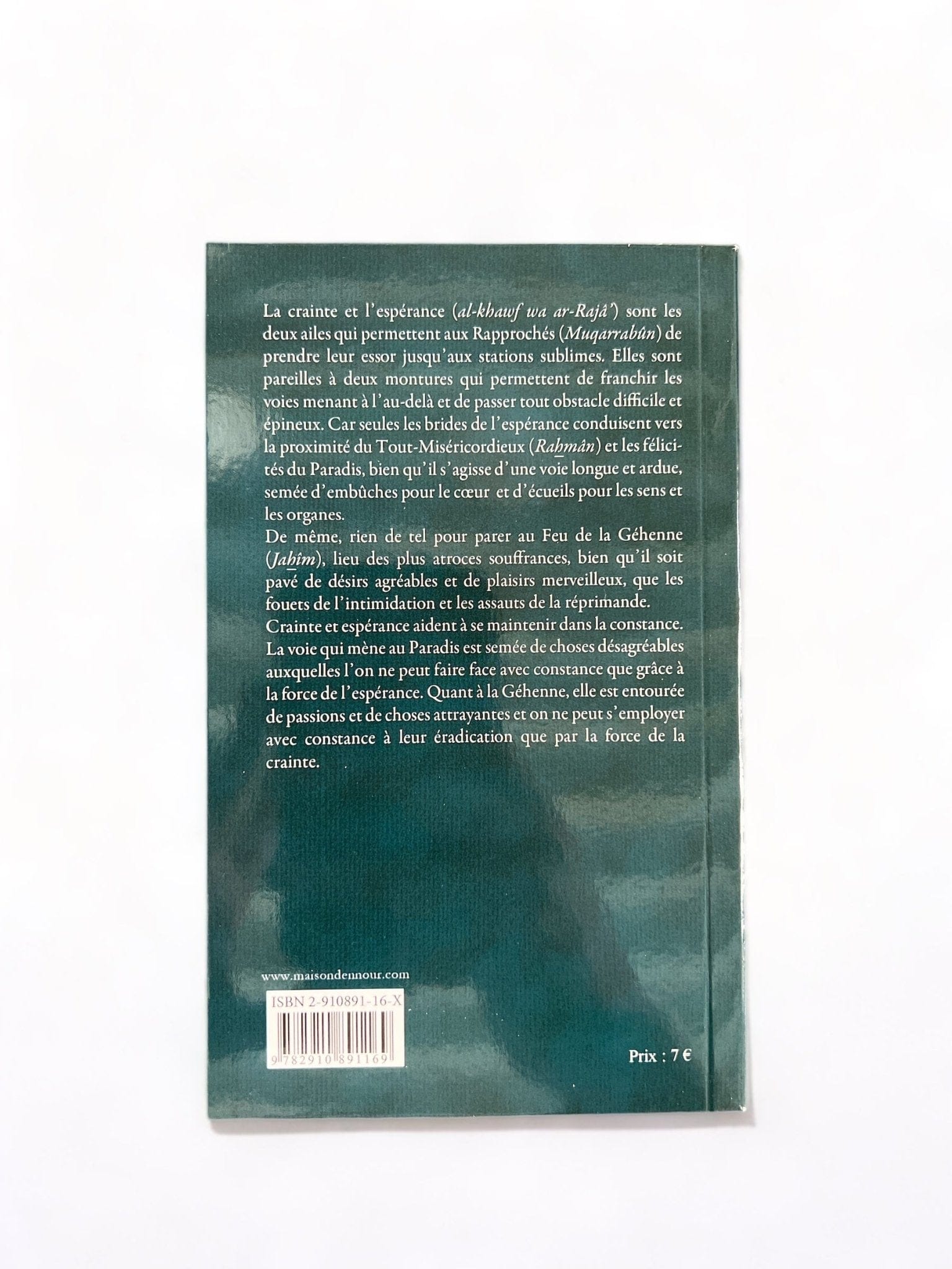 Crainte et espérance Maison d'Ennour Livre > Islam > Foi et Spiritualité 9782910891169 Librairie Musulmane Al-imen