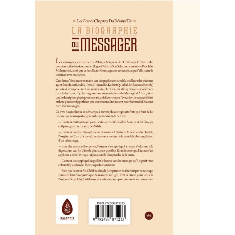 Les Grands Chapitre Du Résumé De La Biographie Du Messager D'Ibn Kathir Ibn Badis Livre > Islam 9782493871213 Librairie Musulmane Al-imen