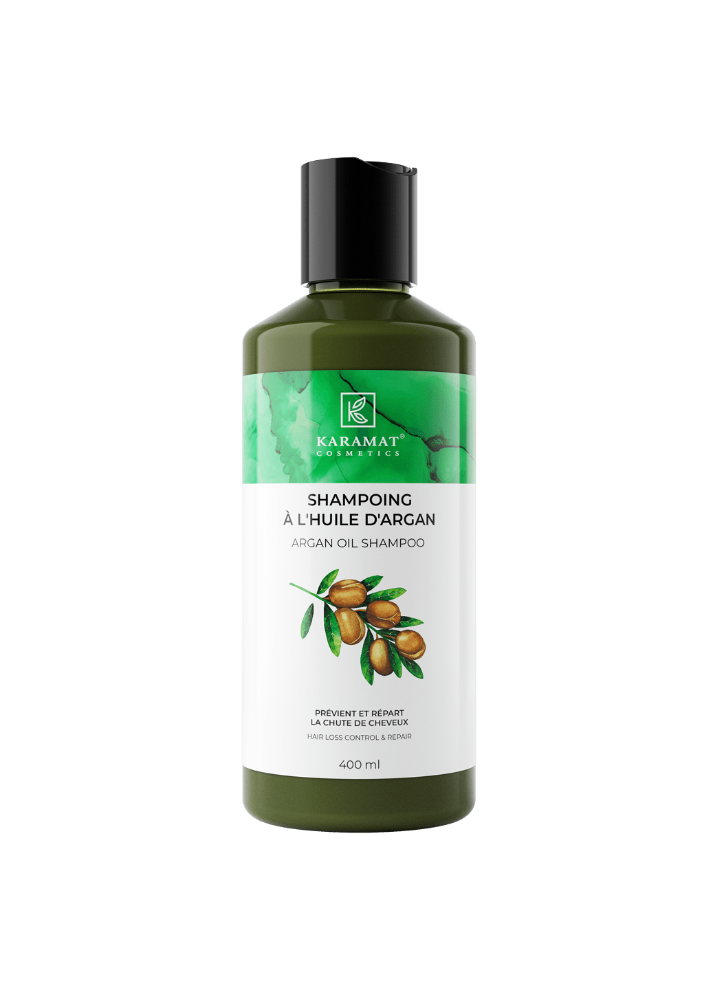 Shampooing à l’huile d’argan karamat cosmetics 400 ml Karamat Collection Bien-être et Santé 034966596833 Librairie Musulmane Al-imen