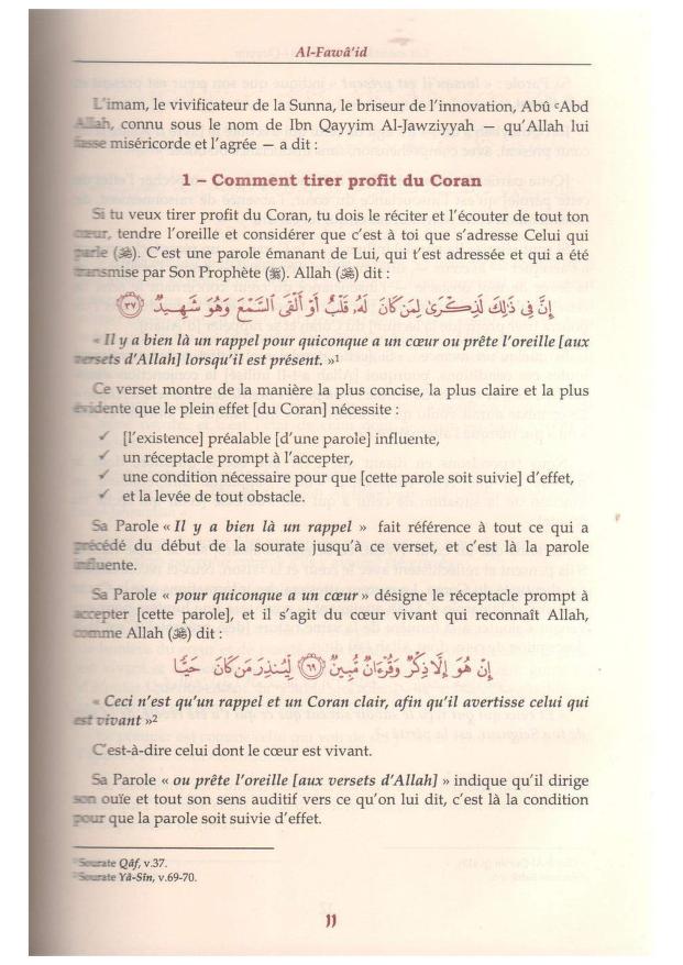 Al-Fawâ'id - Les Méditations d'Ibn Al-Qayyim Al-Jawziyya - الفوائد Al-Haramayn Livre > Islam 9782371870352 Librairie Musulmane Al-imen