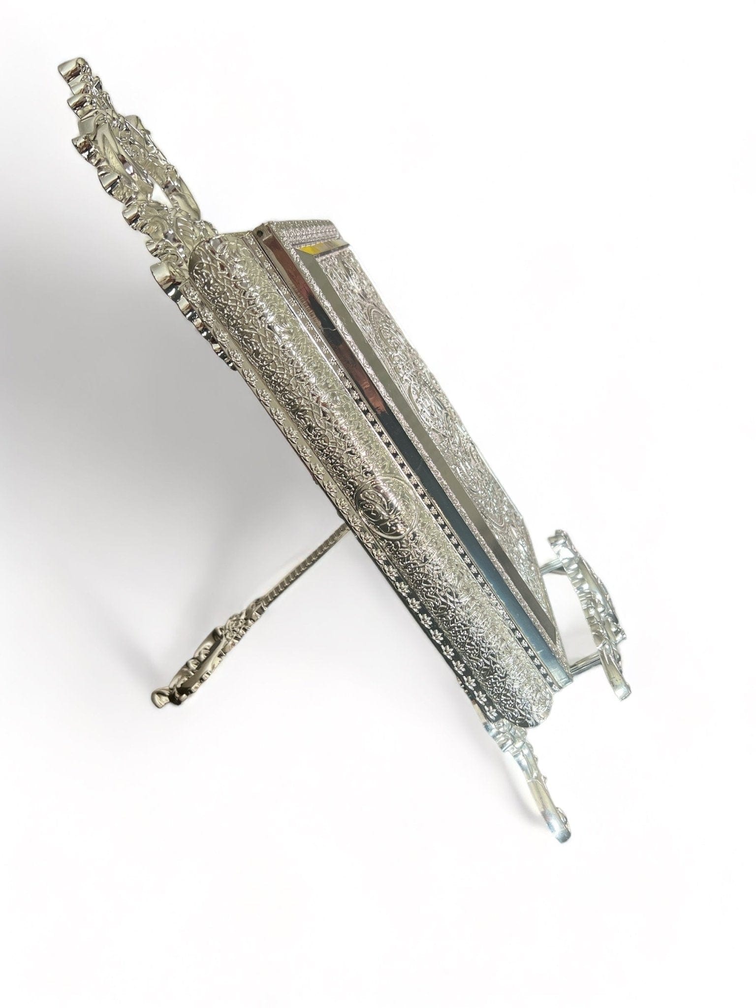 Coffret métallique de luxe pour Coran - Couleur Argent Taille M - 23,5x19x6 cm Librairie Al-imen Coffret Porte Coran 5430000233323 Librairie Musulmane Al-imen