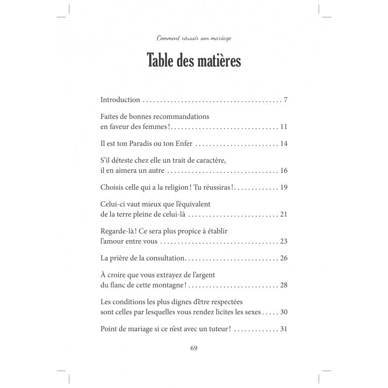 Comment Réussir Son Mariage, 30 Conseils Du Prophète par 'Amr 'abd Al-Mun'im Salîm Al-Hadîth Livre Islam Mariage 9782875452658 Librairie Musulmane Al-imen