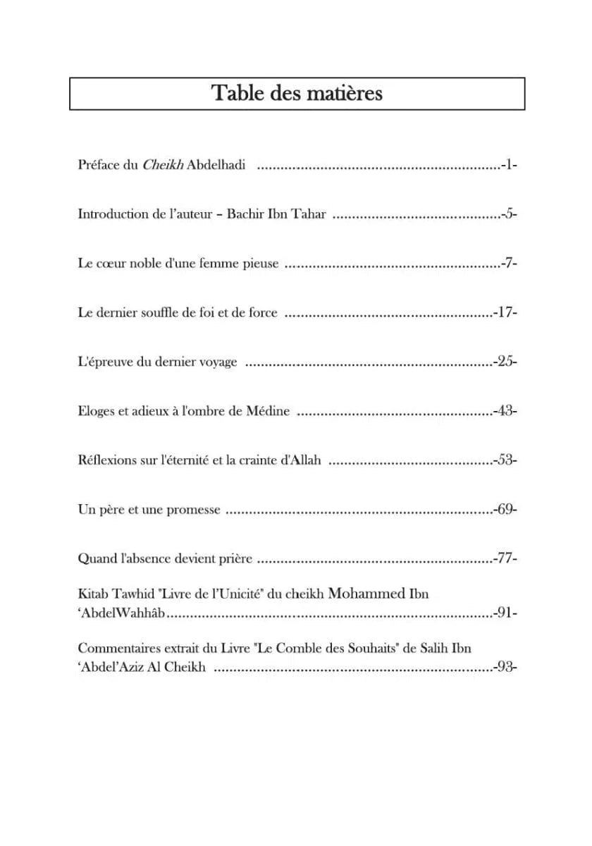 La piété de celle qui m'a quitté de Bachir Kheidous Akhira Livre Islam 9782380726356 Librairie Musulmane Al-imen