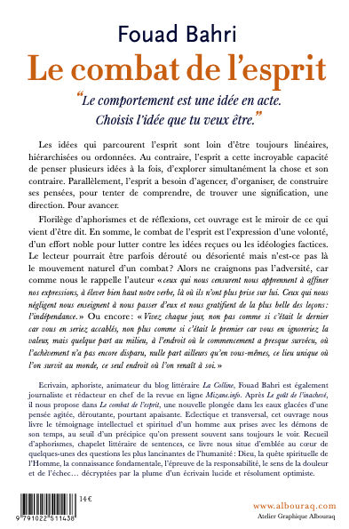 Le combat de l'esprit de Bahri Fouad Al Bouraq Livre > Islam 9791022511438 Librairie Musulmane Al-imen