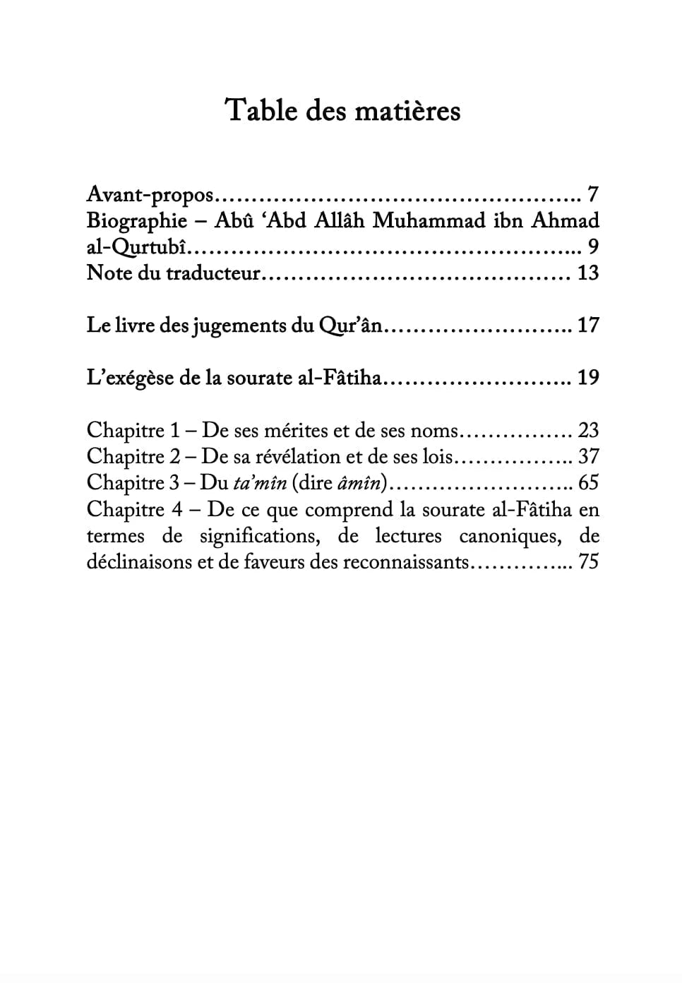Le livre des jugements du Qur’ân écrit par l'Imam Al-Qurtubî Dâr al-Andalus Livre > Islam > Fiqh (Droit et Jurisprudence) 9782491948399 Librairie Musulmane Al-imen