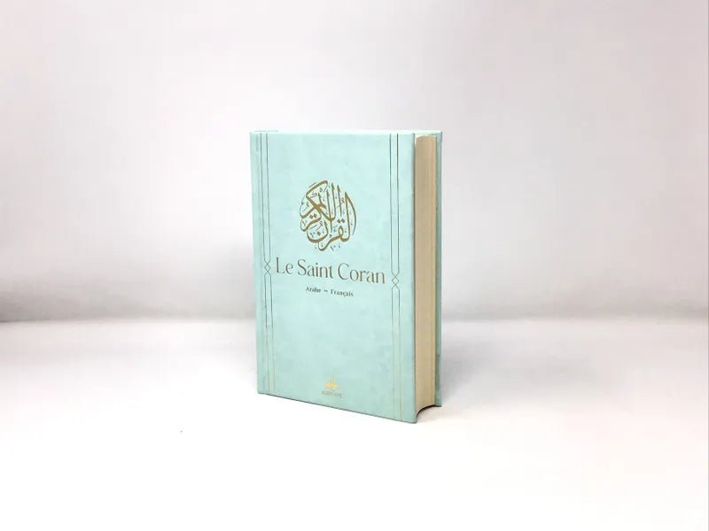 Le Saint Coran Bilingue (Arabe - Français) (14x20 cm) (Al Bouraq) Vert Clair Al - imen