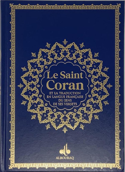 Le Saint Coran (Bilingue) et la traduction en langue française du sens de ses versets (20 x 28 cm) Bleu Al - imen