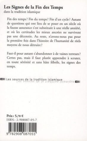 Les signes de la fin des Temps dans la tradition islamique par Penot Abdallah Alif Livre > Islam > Foi et Spiritualité 9782908087055 Librairie Musulmane Al-imen