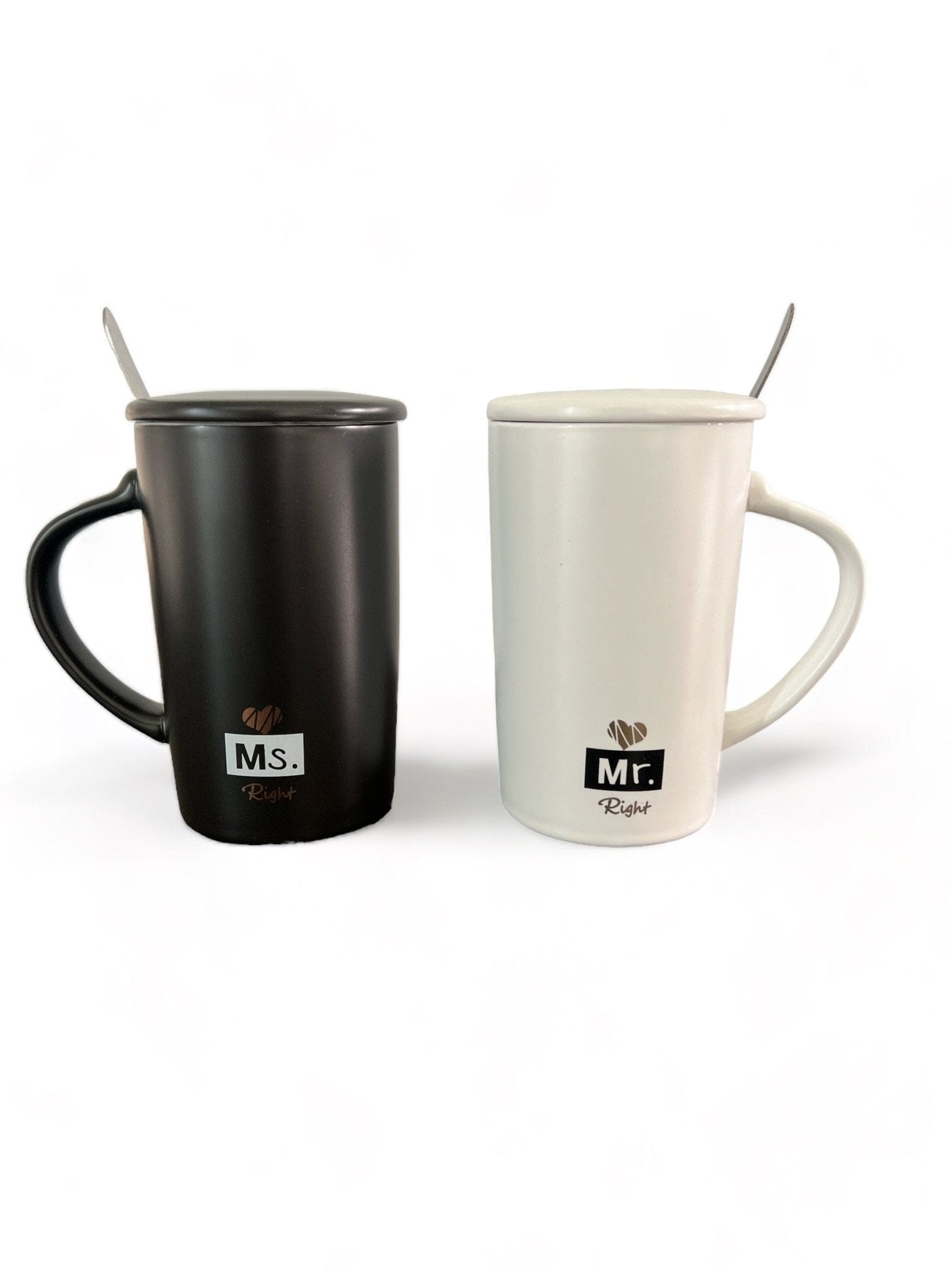 Lot de 2 tasses en céramique pour couple - "Ms. Right & Mr. Right" - Cadeau idéal pour les amoureux Al-imen Décoration 9782492025396 Librairie Musulmane Al-imen
