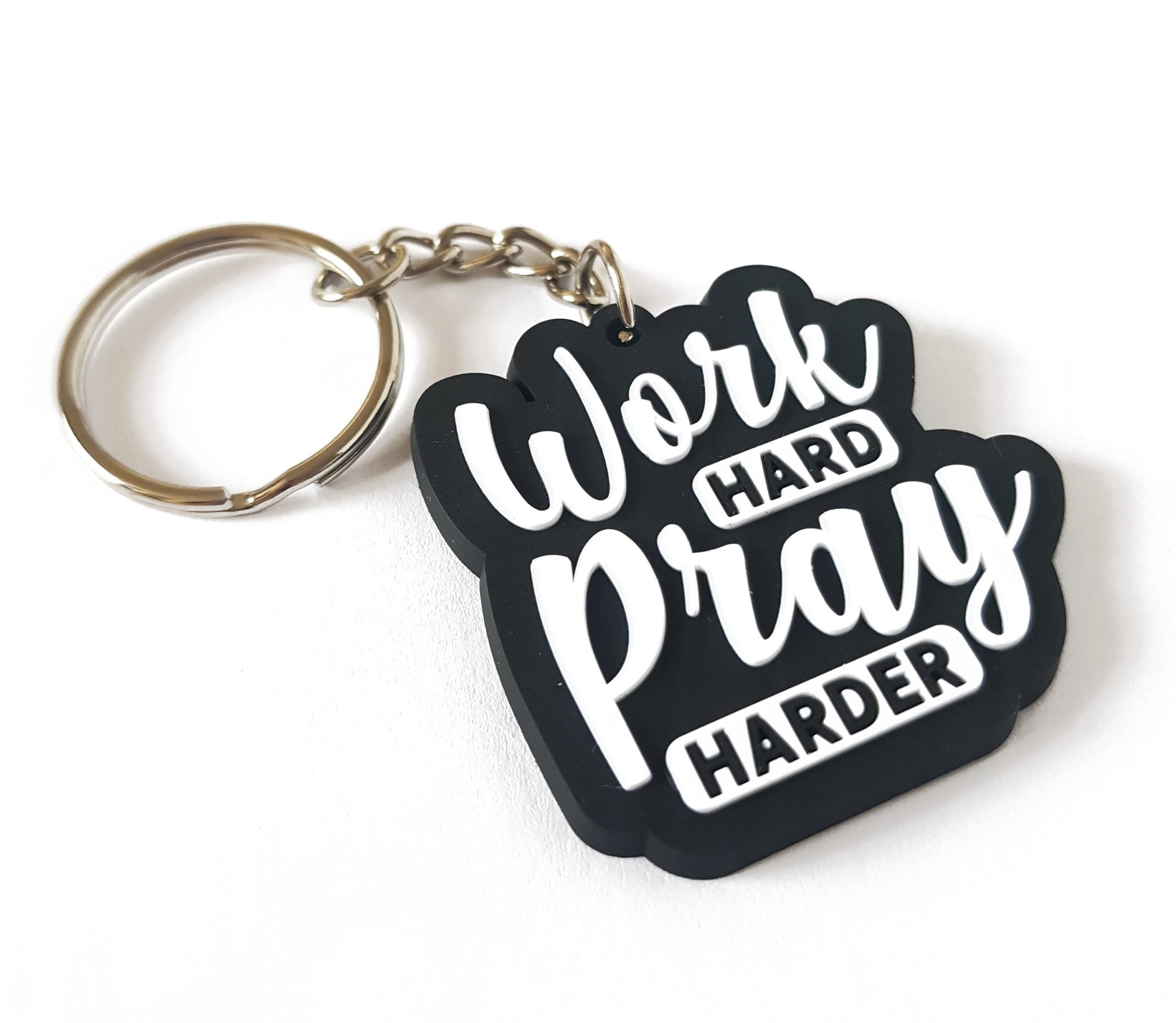 Work hard pray harder sleutelhanger